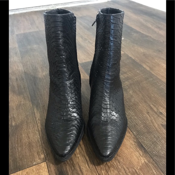 Matisse black leather snakeskin Caty boot - Picture 5 of 8